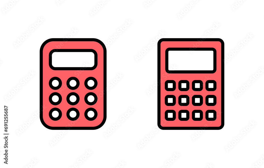 Calculator icon set illustration. Accounting calculator sign and symbol. Calculator icon set illustration. Accounting calculator sign and symbol.