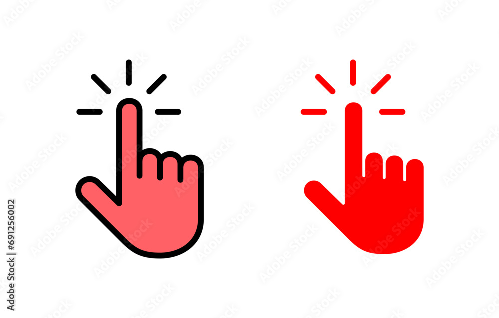 Fototapeta premium Hand cursor icon set illustration. cursor sign and symbol. hand cursor icon clik