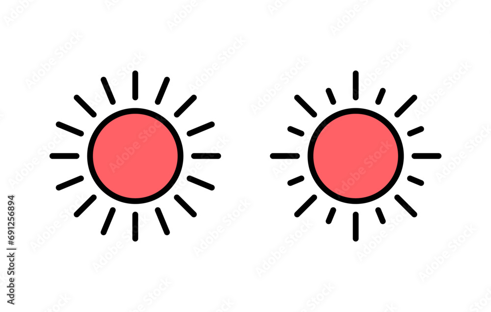 Sun icon set illustration. Brightness sign and symbol. Sun icon set illustration. Brightness sign and symbol.