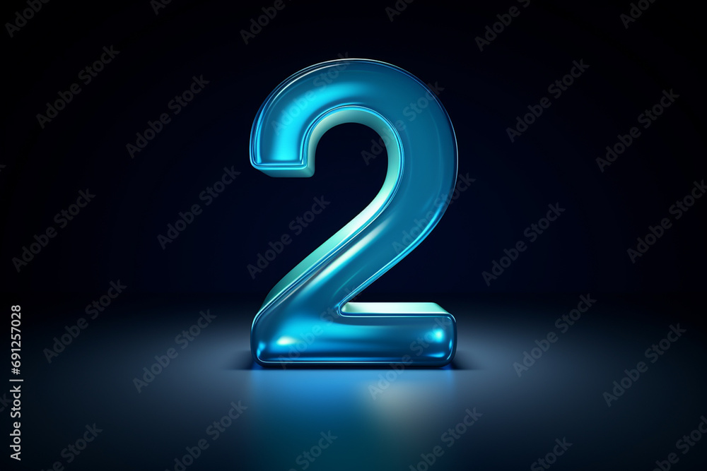 3D render of number 2 3D render of number 2