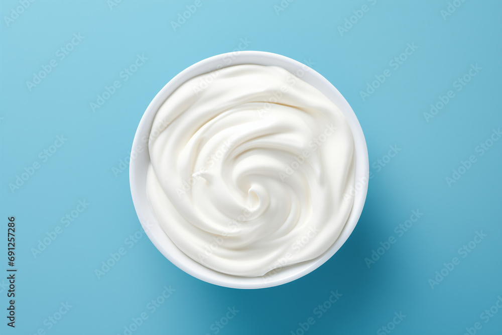 Creamy Swirl Perfection on Blue Background Creamy Swirl Perfection on Blue Background