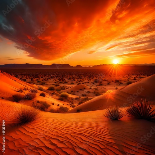 sunrise in the desert with nice look
