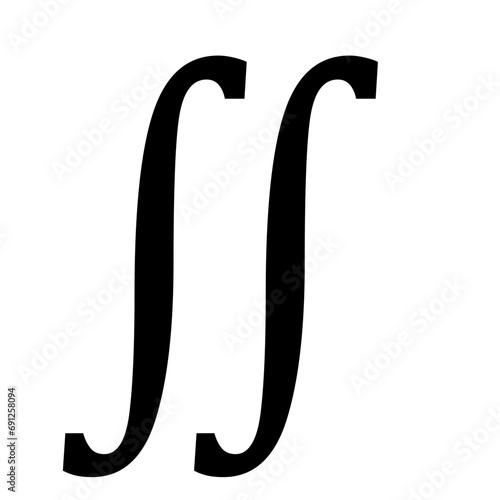 Canvas Print Double Integral Math Sign, Mathematic Sign and Symbol