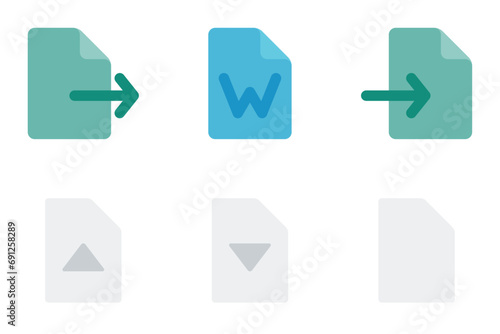 files and folders flat icon set bundle 03