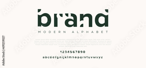 Brand Minimal Abstract modern urban alphabet fonts. Typography sport, technology, fashion, digital, future creative logo font. vector illustration