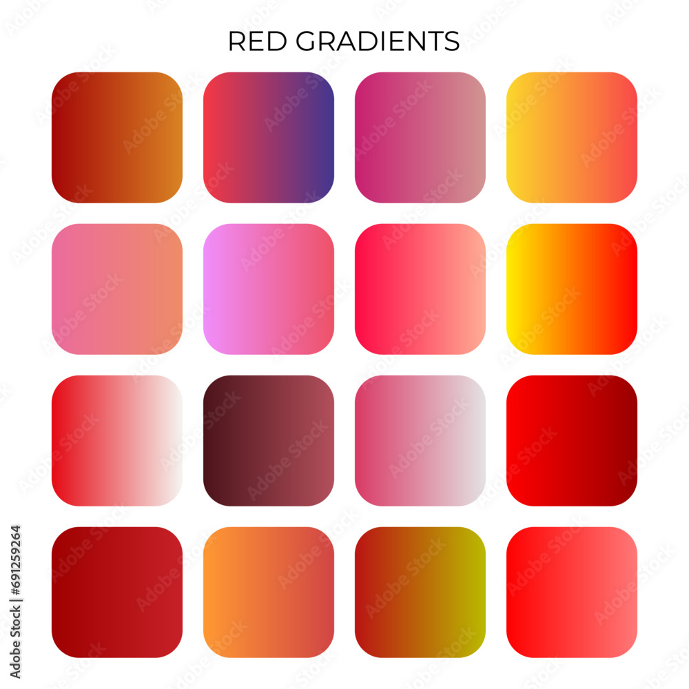 SET OF RED GRADIENT COLOR PALETTE SET OF RED GRADIENT COLOR PALETTE