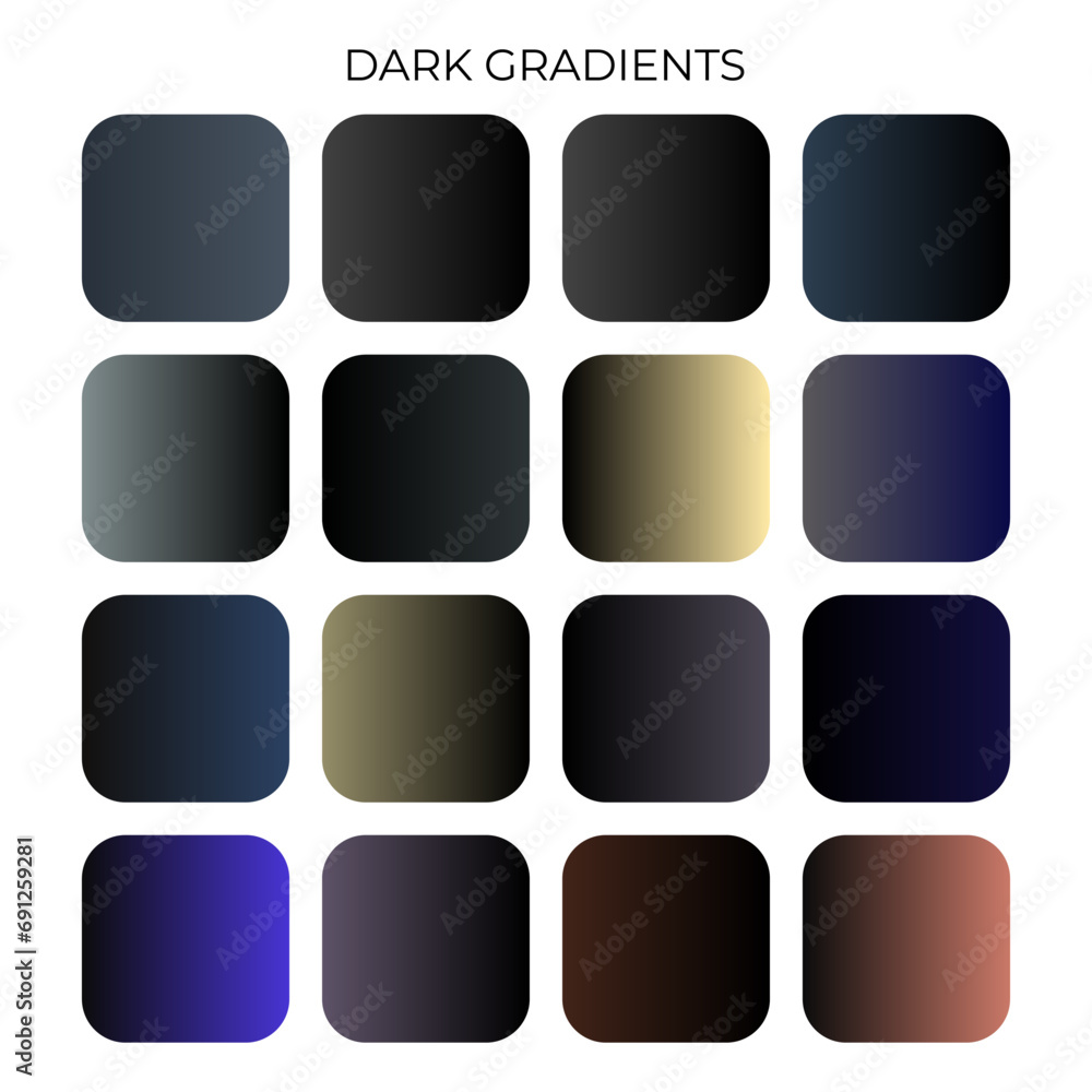 SET OF DARK GRADIENT COLOR PALETTE SET OF DARK GRADIENT COLOR PALETTE