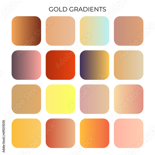 SET OF GOLD  GRADIENT COLOR PALETTE