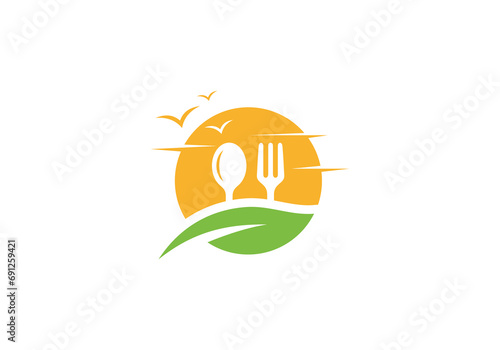 fork and spoon logo design. icon symbol for health restaurant food