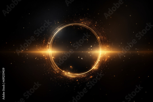 Cosmic Energy Ring on Starry Background