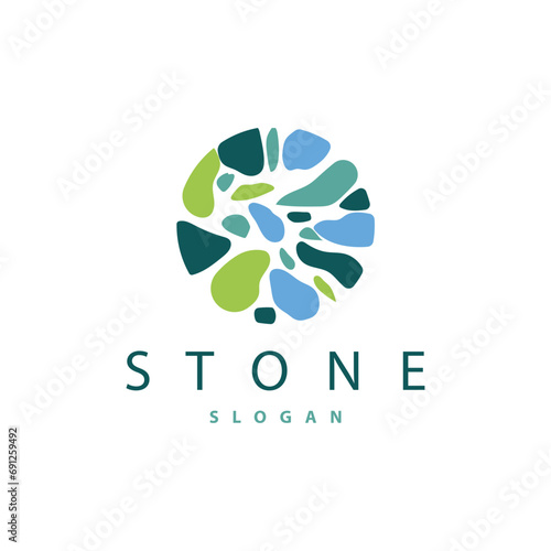 Stone Logo, Premium Elegant Design, Stone Balance Vector, Stepping Rock Walking Icon Illustration Design