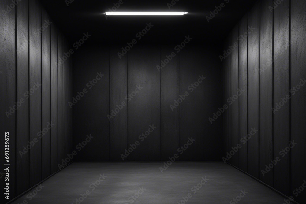 a perspective dark empty room with spotlights