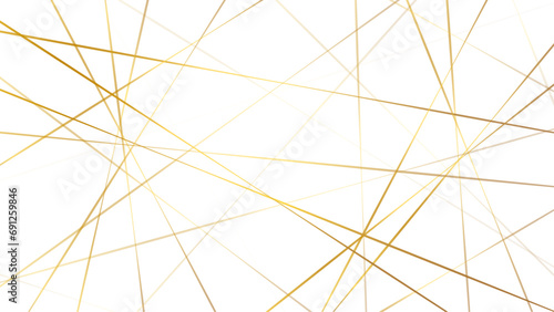 Bright golden chaotic lines on white background illustration