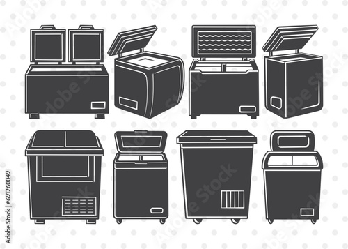 Deep Refrigerator Clipart, Fridge SVG, Deep Fridge Svg, Freezer Svg, Refrigerator Bundle