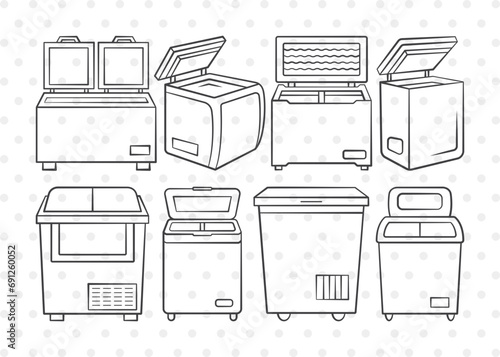 Deep Refrigerator Clipart, Fridge SVG, Deep Fridge Svg, Freezer Svg, Refrigerator Bundle