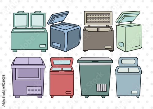 Deep Refrigerator Clipart, Fridge SVG, Deep Fridge Svg, Freezer Svg, Refrigerator Bundle