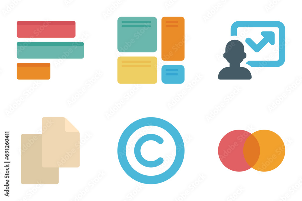 Obraz premium business flat icon set bundle 07