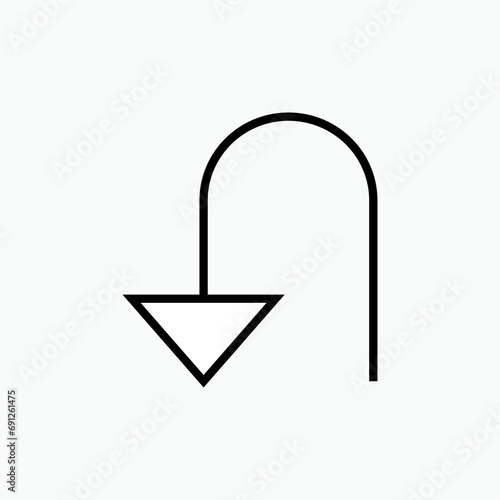 Back Arrow Icon.  Recondition Symbol. 