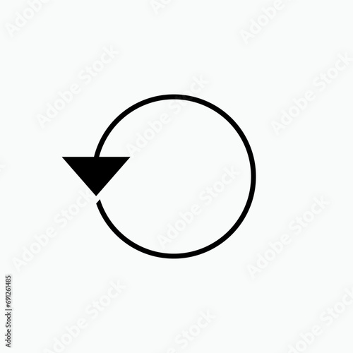 Back Arrow Icon.  Recondition Symbol. 