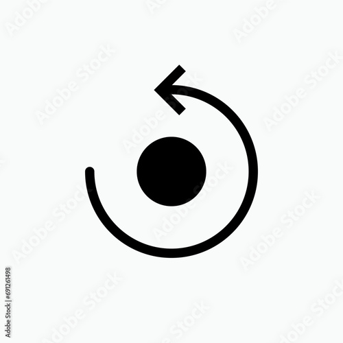 Back Arrow Icon.  Recondition Symbol. 