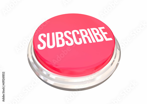 Subscribe Red Button Easy Subscription Sign Up Now 3d Illustration