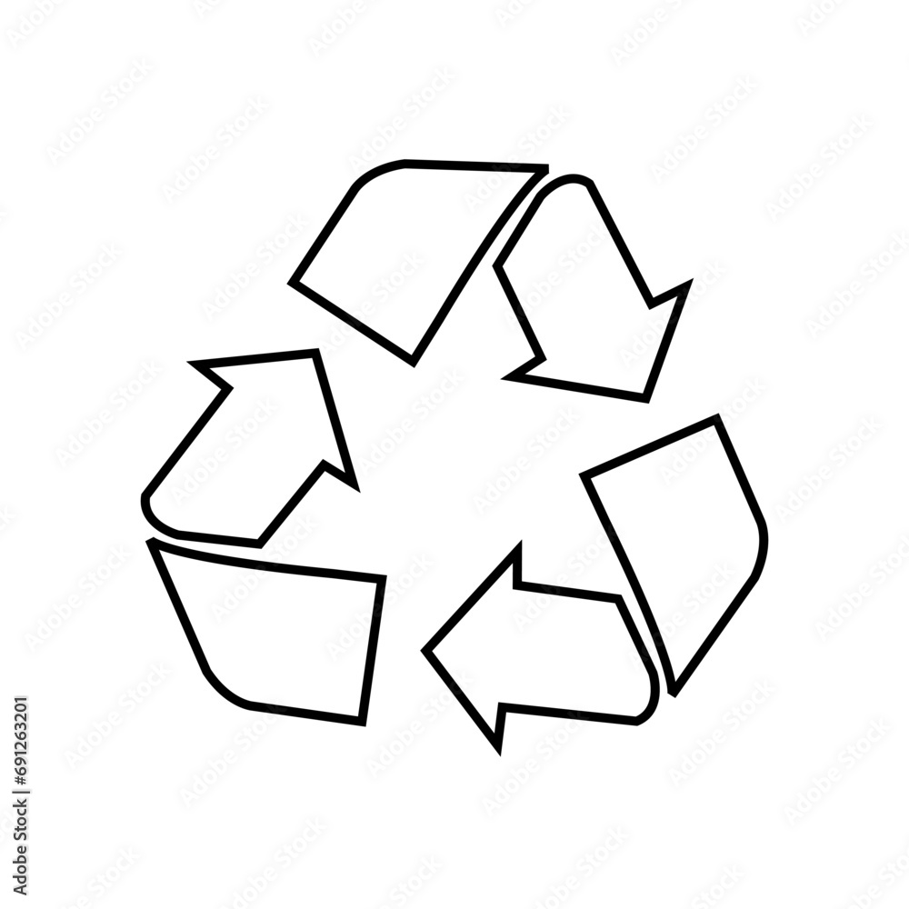 recycle symbol on white background recycle symbol on white background