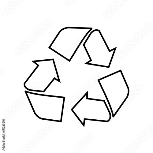 recycle symbol on white background