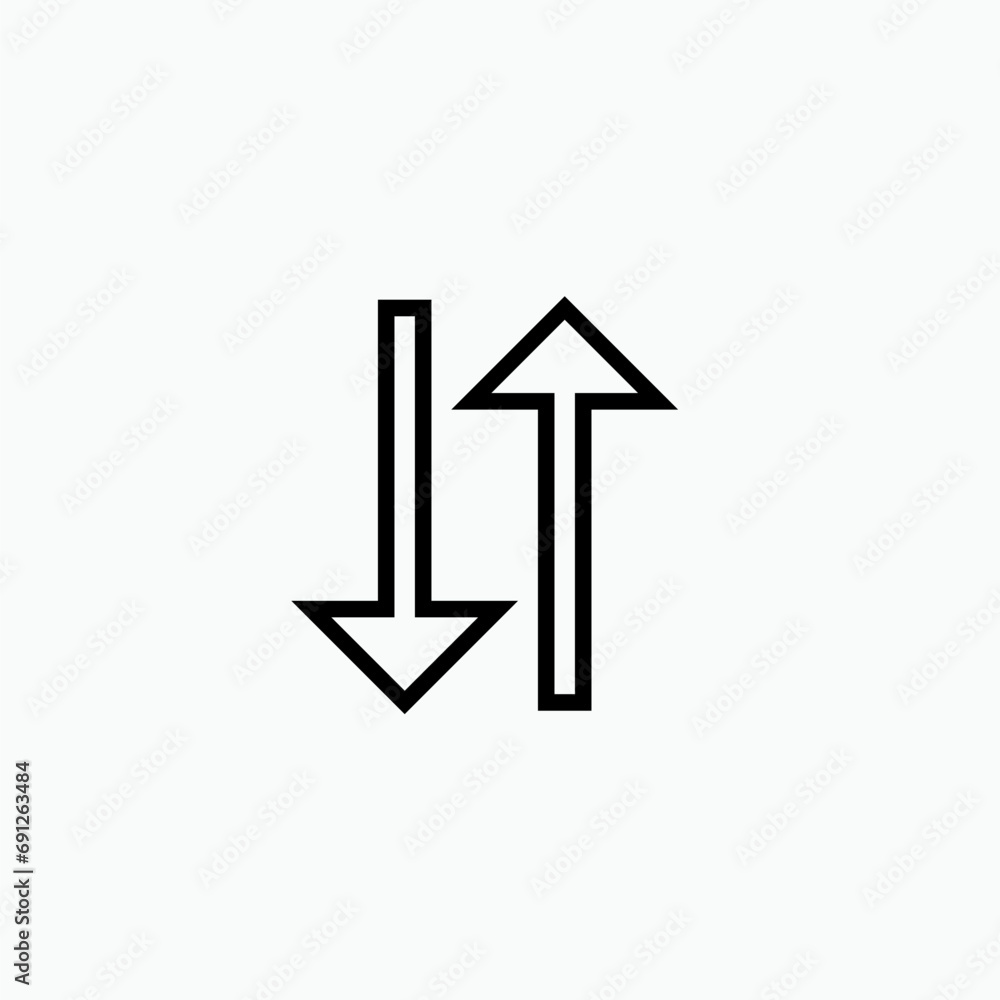 Up Down Arrows Icon. Direction Symbol - Vector Logo Template. Up Down Arrows Icon. Direction Symbol - Vector Logo Template.