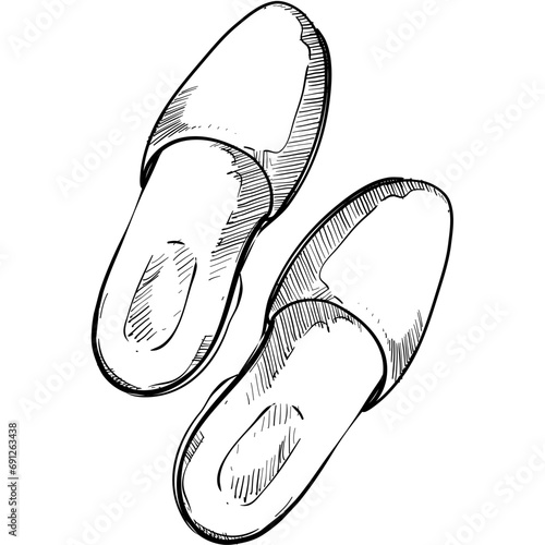 beach slippers handdrawn illustration