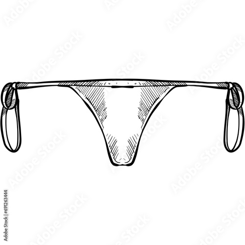 women beachwear handdrawn illustration