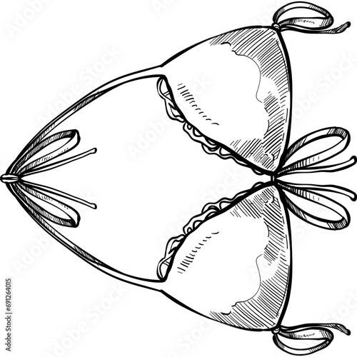 women beachwear handdrawn illustration