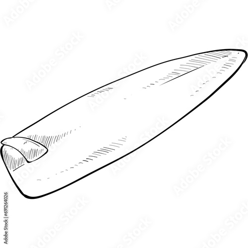 surfboard handdrawn illustration