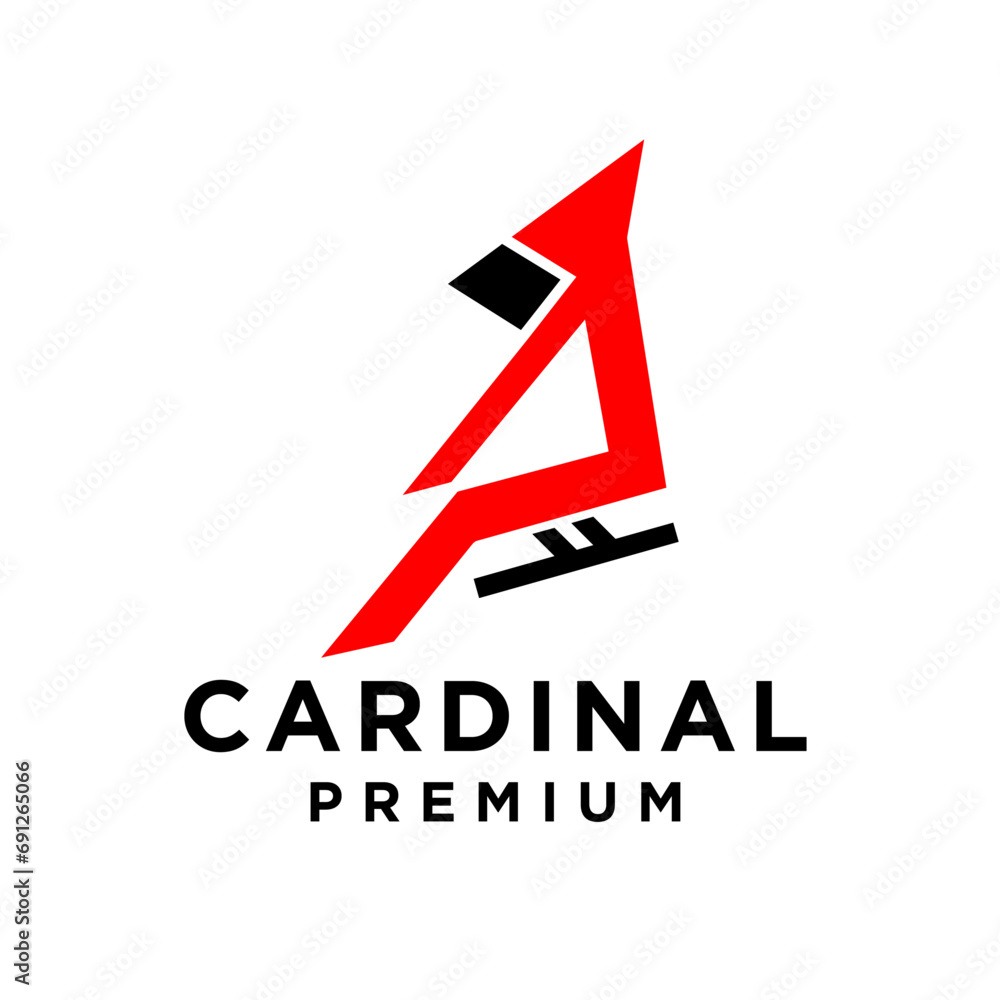 Cardinal bird modern simple logo design