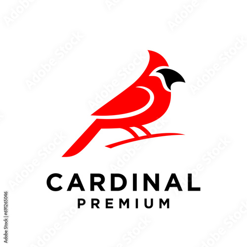 Cardinal bird modern simple logo design