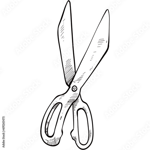 garden shears handdrawn illustration