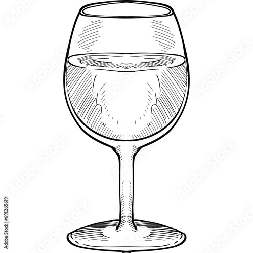 wine glass handdrawn illustration