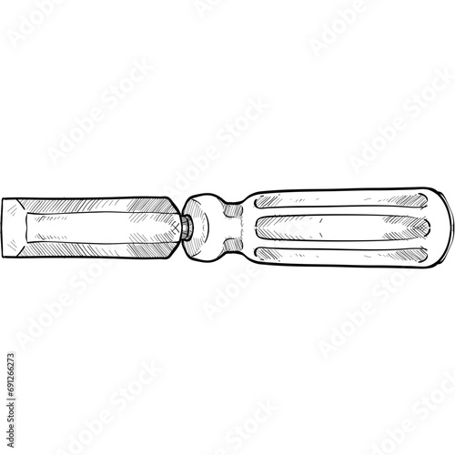 wood chisel handdrawn illustration