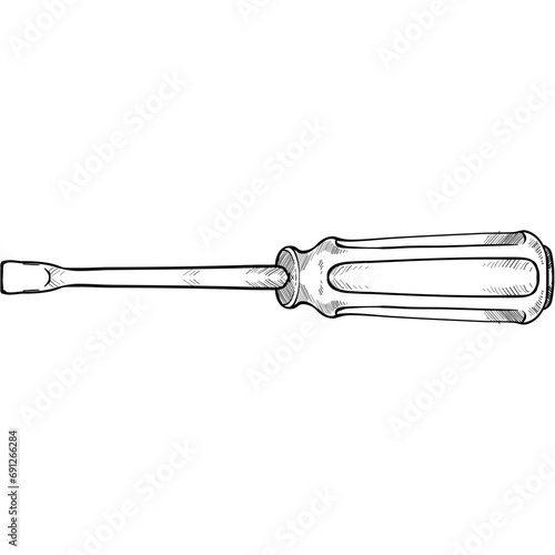 screwdriver handdrawn illustration