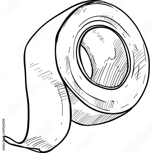 roll tape handdrawn illustration