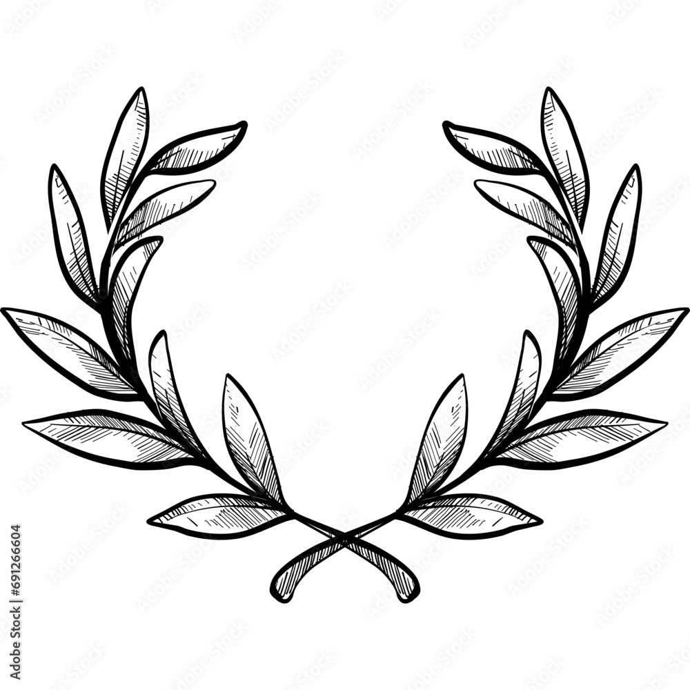 leaves branch court handdrawn illustration leaves branch court handdrawn illustration
