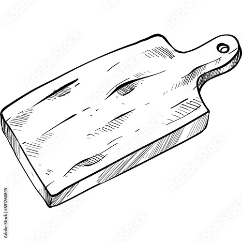 cutting board handdrawn illustration