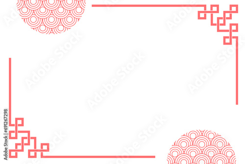 red china border frame