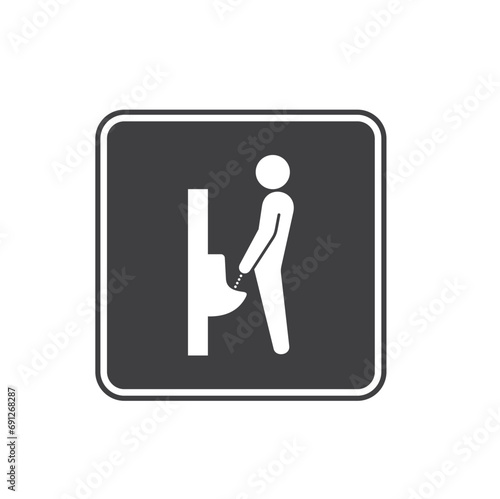symbol of urinoir, toilet sign, vector art.