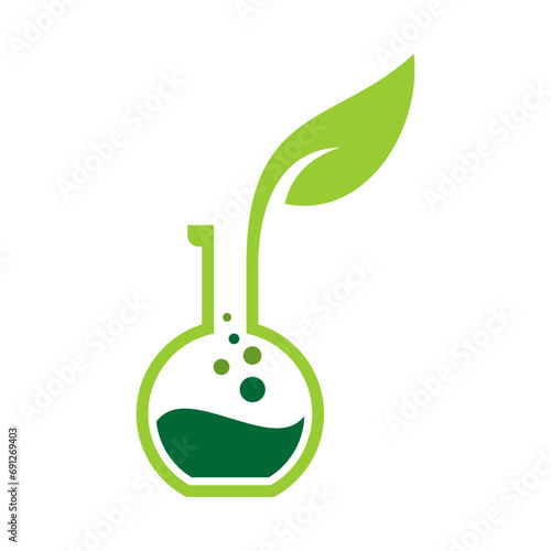 Green Lab Vector Logo Design Template