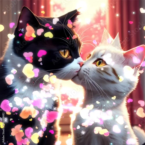 kissing cats. Valentine cats. valentine's day wallpaper