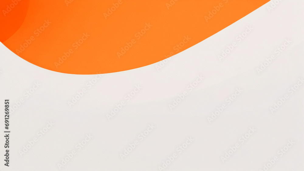Kontrastierendes geschwungenes Wellenmuster in Orange und Weiß. Abstrakter wellenförmiger Unternehmenshintergrund mit Kreisen. Vektor-Banner-Design - obrazy, fototapety, plakaty 