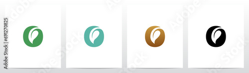 Leaf Negative Space On Letter Logo Design O