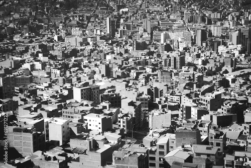 La paz city landscape picture. Black and white