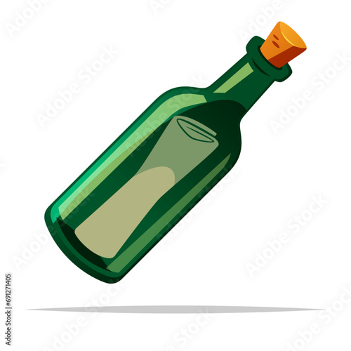Message in a bottle vector isolated illustration