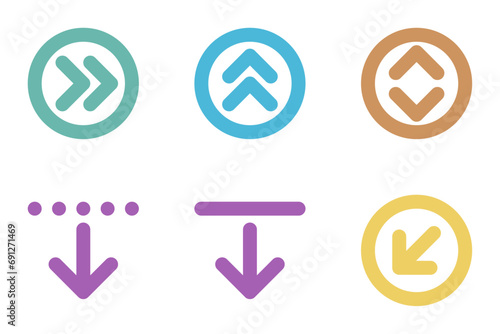arrows flat icon set bundle 03